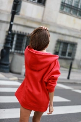 Червона жіноча толстовка з капюшоном oversized