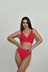 Red High Leg Cut Mona