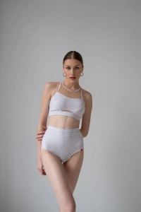 Szorty z wysokim stanem White Snake