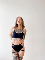 Szorty Bliss Strap z Paseczkami Czarne