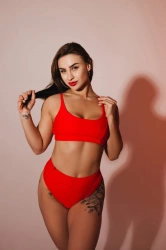 Високі трусики з високо вирізаними боками Star Red