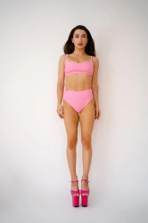 Wysokie majtki z mocno wyciętą nogawką Star Candy Pink