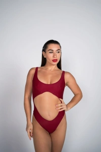 Burgundy Bodysuit For Pole Dance Love Me Tender