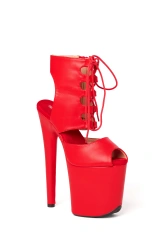 Czerwone Matowe Buty do Exotic Pole Dance Fame| Obcas 20 cm