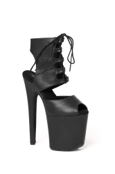 Czarne Matowe Buty do Exotic Pole Dance Fame | Obcas 20 cm