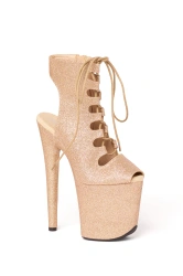 Złote Błyszczące Sandałki do Exotic Pole Dance Level Up | Obcas 20 cm