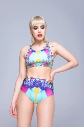 Спортивний топ з відкритою спиною Floral