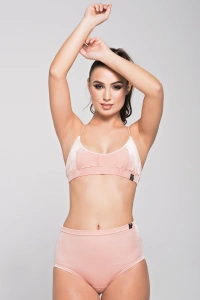 Velour Bikini Top in Nude