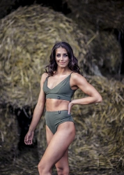 Majtki z Mocno Wyciętą Nogawką Mona Army Green